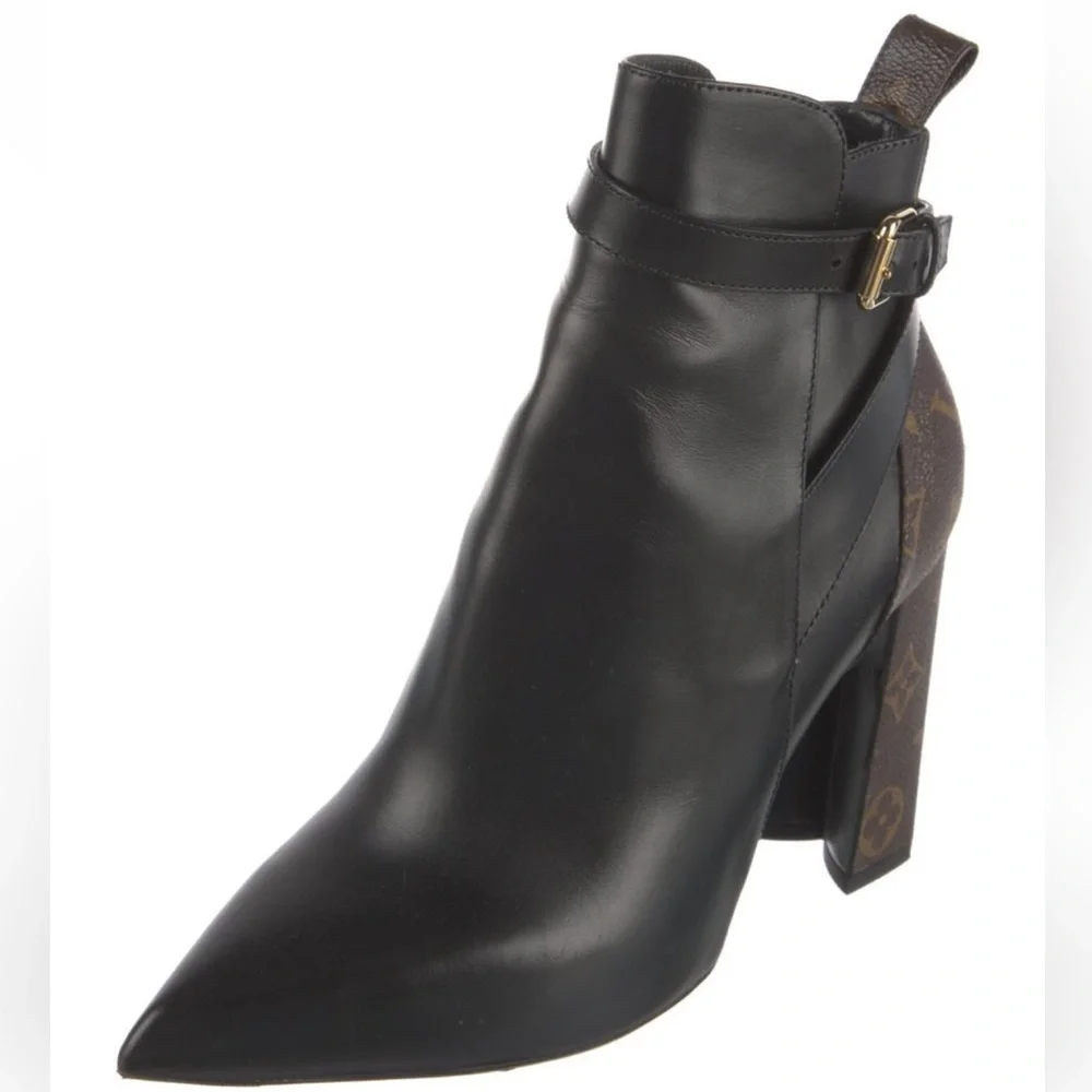 Louis Vuitton Leather Monogram Booties